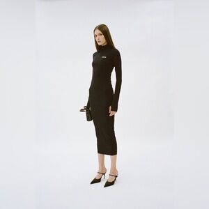 PRIX WORKSHOP Long Sleeve Knight Dress Long Black Size L